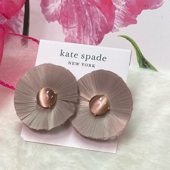 NWT KATE SPADE ♠️ POSH POPPY STATEMENT EARRINGS IN BLUSH - Picture 4 of 11